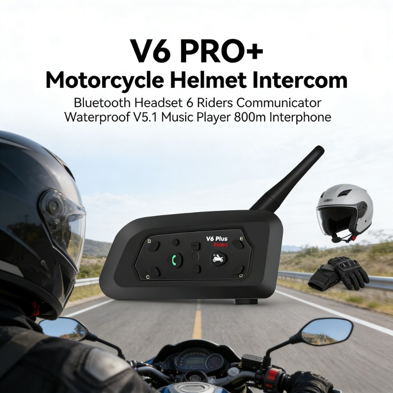 V6 PRO+ 6 Riders Waterproof Mo - Intercom Headset Helmet ulasan dan harga